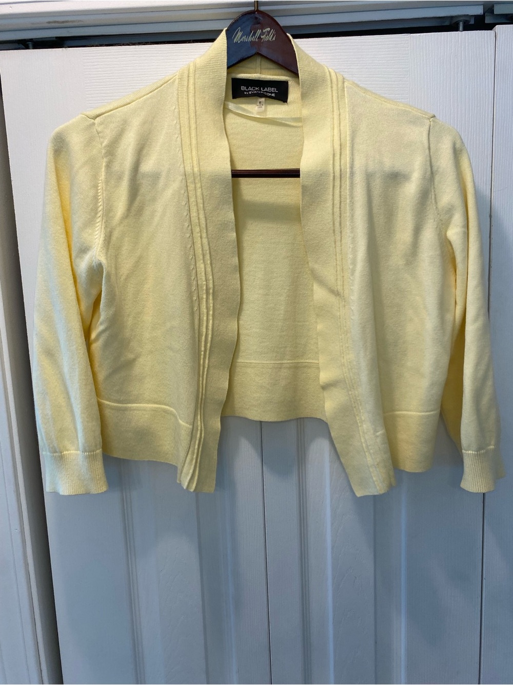 Even Piqone Black Label Light Yellow Cropped Open-Front Cardigan